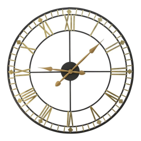 Stratton Home Decor 31.50" Industrial Austin Wall Clock in Gold