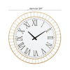 DecMode 24" White Metal Clock, Gold Frame, Radial Beading