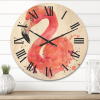 Designart 'Abstract Portrait of Pink Flamingo I', Wood 16" Clock