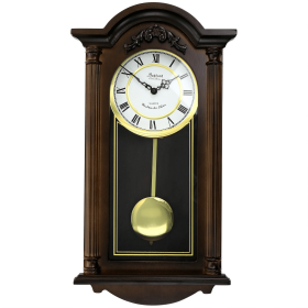 Chestnut Brown Wood Bedford Noah Clock Collection 22"