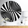 Designart 'Black and White Spiral ' Modern wall clock 23"