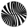 Designart 'Black and White Spiral ' Modern wall clock 23"