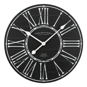 Black Better Homes & Gardens 20" Round Farmhouse Clock