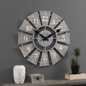 FirsTime&Co. Gray Numeral Windmill Wall Clock, Analog, 24"