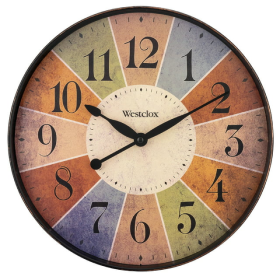 Westclox 12" Round Multi Color Kaleidoscope Analog Clock