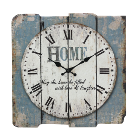 Stonebriar 15.7" Blue Analog Square Farmhouse, Battery