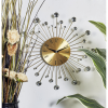 DecMode Gold Metal Glam Clock, 14" Features Starburst Design