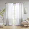 White and Grey Dual-colored Curtain Panel (Single) 52" x 84"