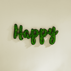 HAPPY Letter Art Moss Wall Decor, 31" x 15"