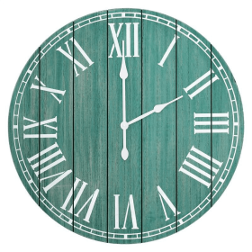 Elegant Designs Rustic Coastal Wood Plank 23" Large Clock