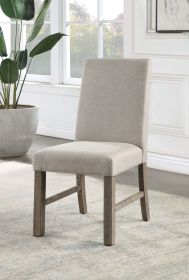 Elegant Rustic Gray Finish Solid wood Dining Chairs Set of 2