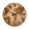 Designart 'Ancient World Map VII' Vintage Wood Wall Clock 23"