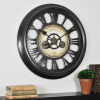 FirsTime & Co. Black Gearworks Wall Clock, Industrial,  24"