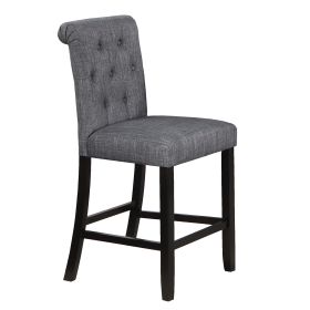 Charcoal Fabric, Nailheads Trim, Counter Height Chairs, Set of 2