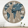 Designart 'Ancient Map Of The World I' Rustic Clock, 36"