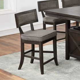 Rustic Espresso Counter Height Dining Chairs wood & Veneer, 2