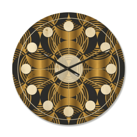 Designart 'Art Deco Style Retro Pattern' Mid-Century Clock 16"