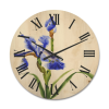 Designart 'Blue Iris Flower Retro Style' Wood Wall Clock 23"