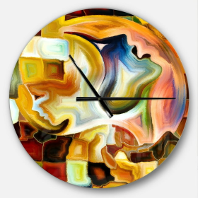 Designart 'Way of Inner Paint' Metal Wall Clock, 23"