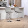 Gray COOLMORE Bar Stools with Back & Footrest  2 pc/set