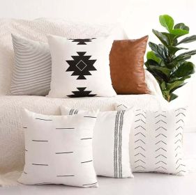 Throw Pillow Set 6, 18x18 Vegan leather, Modern Accent Covers