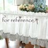 Semi Sheer Grey Grid Half Curtain Valance Bowknot,59x15 inch