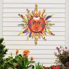 Colorful 3D Metal Sun Wall Hanging, 12.6" x 11"