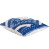 Southwest Aztec Shaggy Throw Pillows, 2 pc, Blue & White18"