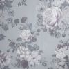 Printed Mauve And Neutral Floral Twist Tab Top Voile Curtain