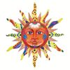 Colorful 3D Metal Sun Wall Hanging, 12.6" x 11"