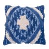 Southwest Aztec Shaggy Throw Pillows, 2 pc, Blue & White18"