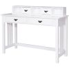 White Home Office Writing Desk with 4 Drawer Study Table