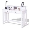 White Home Office Writing Desk with 4 Drawer Study Table