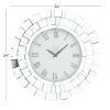 DecMode 24" Silver Glass Starburst Mirrored Wall Clock