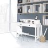 White Home Office Writing Desk with 4 Drawer Study Table