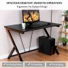 Black Home Office Ergonomic Computer Desk for Small Space