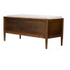 Walnut Accent Bench with Storage and Upholstered Cushion