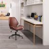 Office Brown Leisure Mid-back PU Upholstered Rolling Chair