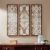 Mandal Panel Two-tone Geometric 3-piece Wood Wall Decor Set