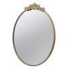 Gold Round Mirror, with Metal Frame, Wall Mounted, 36" x 39"