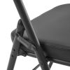 Black Metal Folding Chairs with Padded Seat and Back, 2 Pack