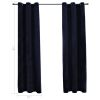 Blackout Curtains with Rings 2 pcs Black 37"x 63" Velvet