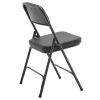 Black Metal Folding Chairs with Padded Seat and Back, 2 Pack