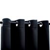 Blackout Curtains with Rings 2 pcs Black 54"x 63" Fabric