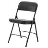 Black Metal Folding Chairs with Padded Seat and Back, 2 Pack