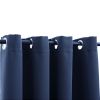 Blackout Curtains with Rings 2 pcs Navy Blue 54"x 63" Fabric