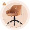 Brown Home Office Chair w/ Curved Backrest,  Armrests