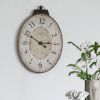 Antique White Oval Clock, Traditional Vintage, 18" x 29"