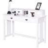 White Home Office Writing Desk with 4 Drawer Study Table