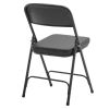 Black Metal Folding Chairs with Padded Seat and Back, 2 Pack